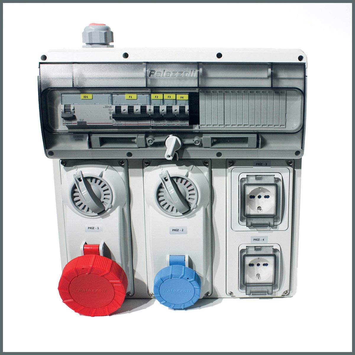 Novsen IP55 Kombinsayon Panosu 1ad. 5x32A Kilitli Priz, 1ad.3x16A Kilitli Priz , 2ad. Schuko Priz