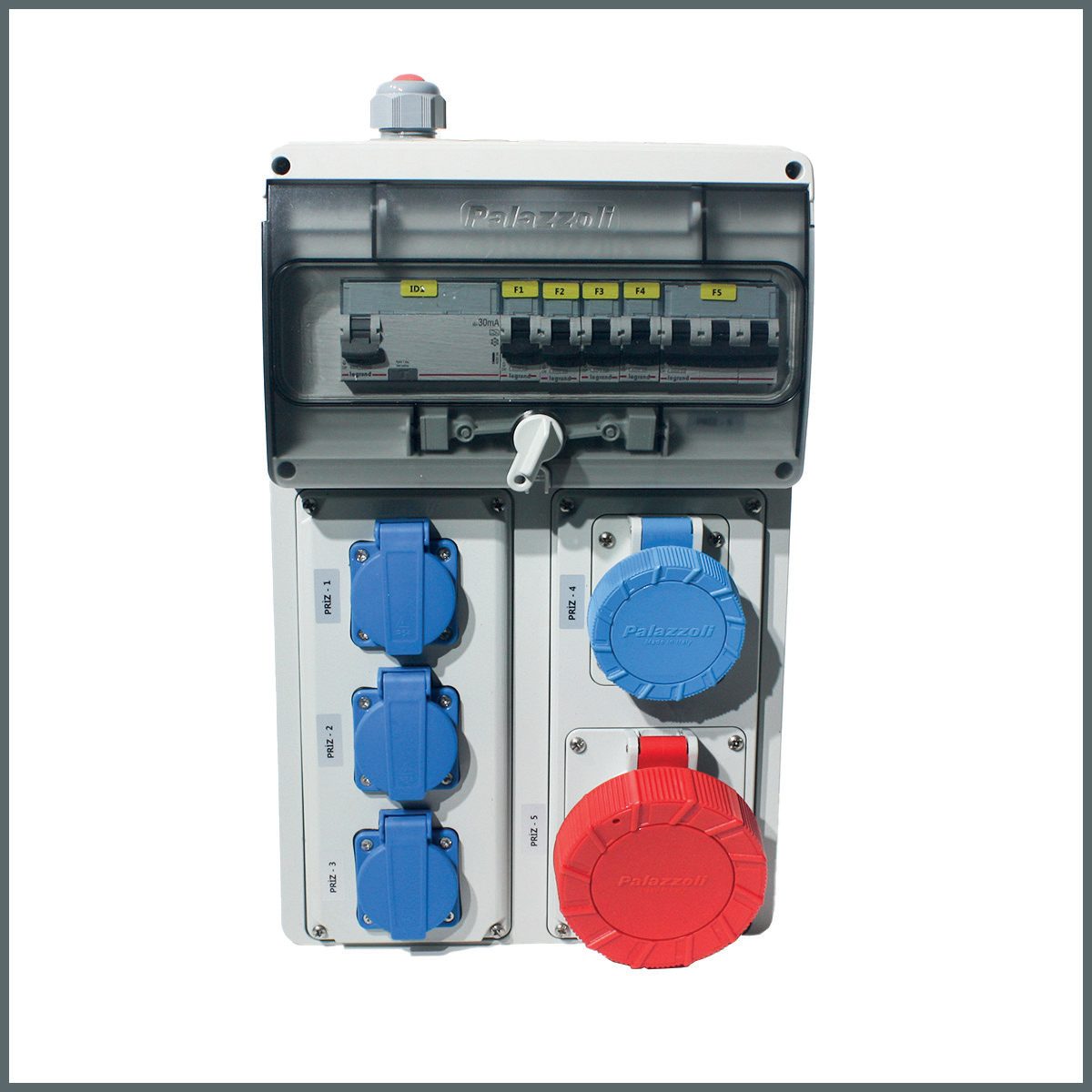 Novsen IP54 Kombinasyon Panosu 1ad. 5x32A, 1ad. 3x16A, 3ad. Schuko Priz